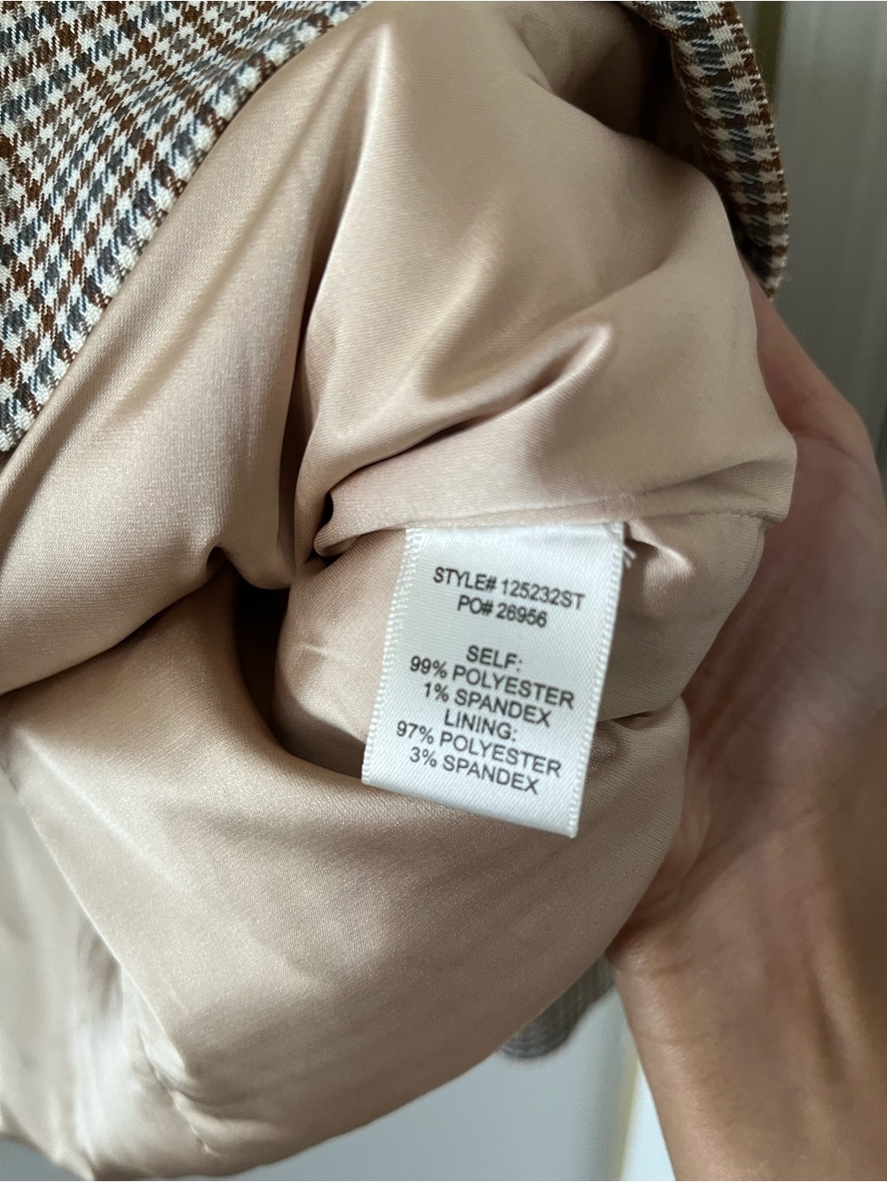 Skies are Blue Curvy Brown Houndstooth Plaid Blazer 3X Oversized Academia Preppy - Picture 5 of 7